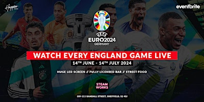 Primaire afbeelding van Euro 2024 - England vs. Slovenia - Live at Steamworks