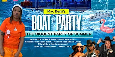 Imagem principal do evento Mac Benji’s Dukes & Boots Boat Party