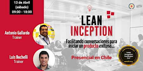 Imagem principal do evento Formación Lean Inception Presencial en Santiago - Chile