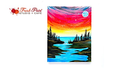 In-Studio Paint Night - Sunrise at the Lake Acrylic Painting  primärbild