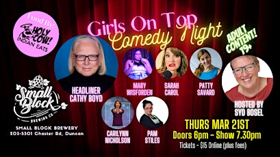 Girls On Top Comedy Night At Small Block Brewery.