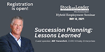 Hauptbild für Succession Planning Lessons Learned - in person employment seminar