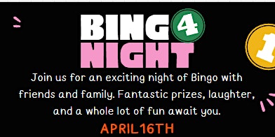 Hauptbild für Bingo Night April 16th