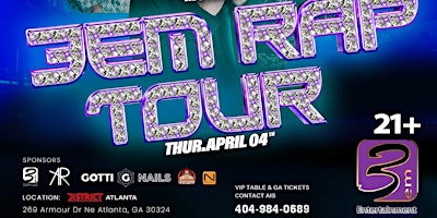 Imagem principal do evento 3Em's Rap Tour Atlanta 4/4