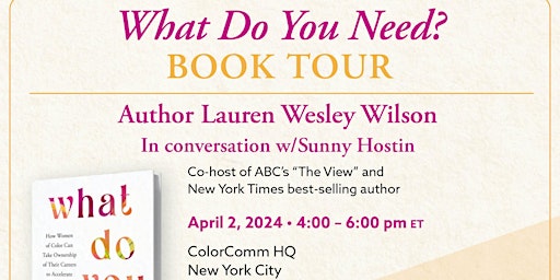 What Do You Need Book Tour: New York City primary image