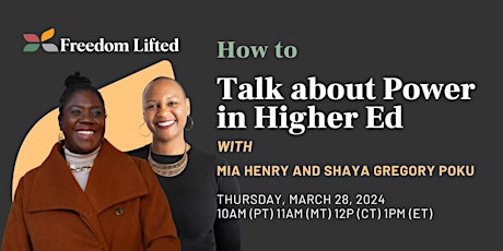 How To Talk about Power in Higher Ed