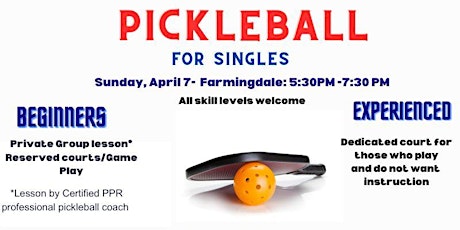 Long Island Pickleball (group lesson and game play)- singles