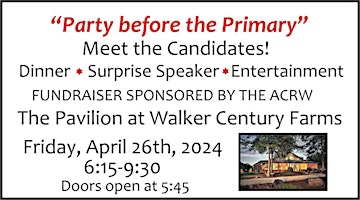 Imagem principal de "Party before the Primary" is  filling up fast. Get your tickets now!
