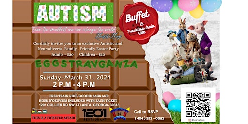 Primaire afbeelding van Autism Easter Sunday  Gourmet Buffet  & Party ❤️