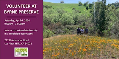 Volunteer Outdoors in Los Altos Hills at Byrne Preserve primary image