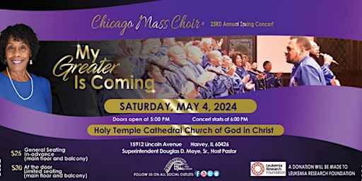 Imagen principal de Chicago Mass Choir - 23rd Annual Spring Concert - "My Greater Is Coming"