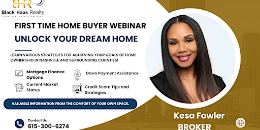 Primaire afbeelding van First Time Home Buyers Webinar