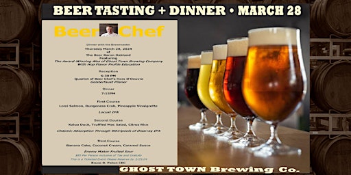 Primaire afbeelding van Beer Pairing Dinner with the Brewmaster & Ghost Town Brewing