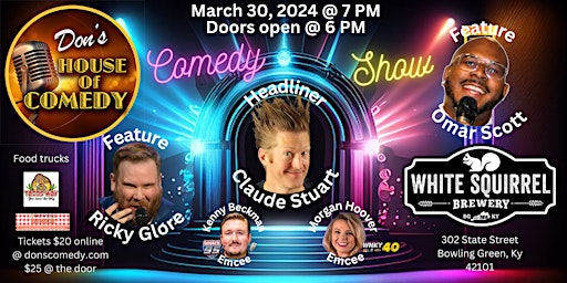 Live Comedy: Headliner Claude Stuart, Featuring Ricky Glore and Omar Scott. primary image