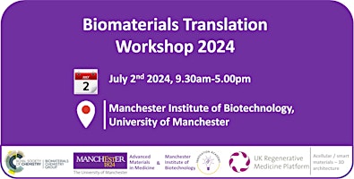 Imagem principal do evento Biomaterials Translation Workshop 2024
