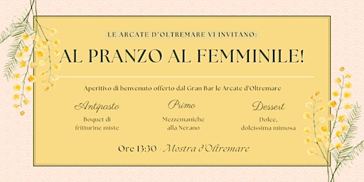 Pranzo al Femminile alle Arcate d'Oltremare primary image