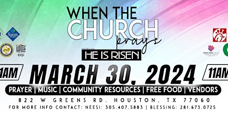 "When the Church Prays" A Community Prayer and Resource Event