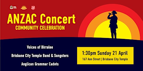 ANZAC Concert - Sunday 21 April 1:30pm