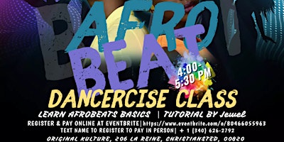 AfroBeat Dancercise Class (Sundays) primary image