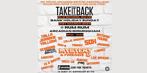 Image principale de OldSchool R&B Mix - Take It Back Rave 31st March Bank @RUMRUMBIRMINGHAM