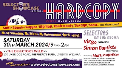 HARDCOPY - vinyl over virtual DJs - Boogie, Soul, Reggae, Funk & Disco.
