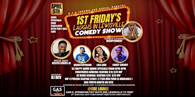 Primaire afbeelding van 1ST FRIDAY’S LAUGHS IN LEWISVILLE COMEDY SHOW