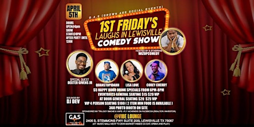 Image principale de 1ST FRIDAY’S LAUGHS IN LEWISVILLE COMEDY SHOW