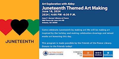 Primaire afbeelding van Art Exploration with Abby: Juneteenth Themed Art Making