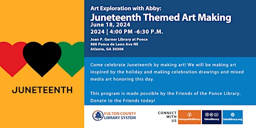 Immagine principale di Art Exploration with Abby: Juneteenth Themed Art Making 