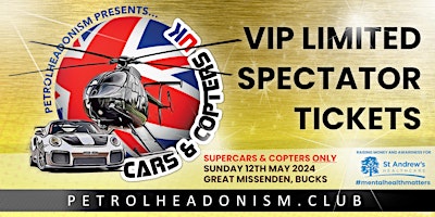 SPECTATOR GOLDEN TICKET - CARS & COPTERS UK 'The Garden Party' primary image