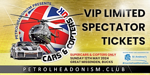 Primaire afbeelding van SPECTATOR GOLDEN TICKET - CARS & COPTERS UK 'The Garden Party'