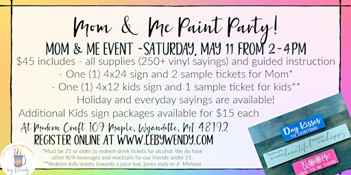 Image principale de Mom & Me Paint Party!