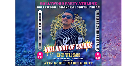 Imagem principal de Bollywood Party Athlone - Holi Night of Colors