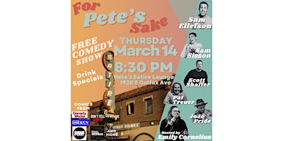 Imagen principal de For Pete’s Sake FREE Comedy Show