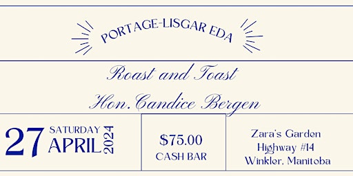 Image principale de Hon. Candice Bergen Roast & Toast April 27, 2024