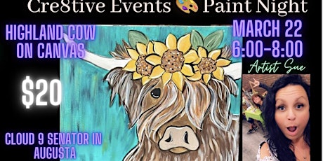 Imagen principal de $20 Paint Night- Highland Cow - Cloud 9 Senator Inn , Augusta