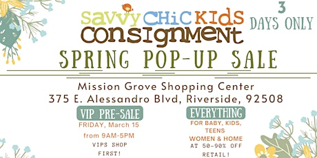 Primaire afbeelding van Savvy Chic Kids Consignment VIP  Pre-Sale Shopping Event