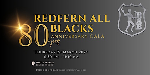 Redfern All Blacks 80th Year Anniversary Gala primary image