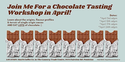 Primaire afbeelding van April Chocolate Tasting Workshops with Liz Stevenson