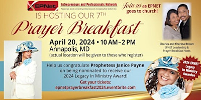 Imagen principal de EPNET Prayer Breakfast/Legacy In Ministry Award Celebration