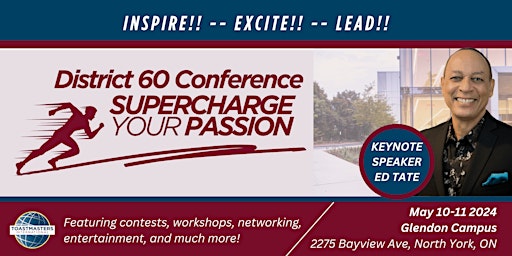 Image principale de District 60 Toastmasters:  2024  Annual Hybrid Conference