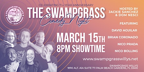 Imagem principal do evento FREE Comedy Show! At Swampgrass Willys  3/15