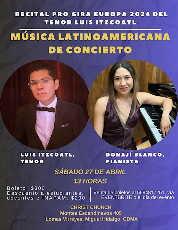 Recital de Música Latinoamericana de Concierto RUMBO A EUROPA 2024