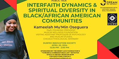 Imagen principal de Dr. Kameelah Mu'Min Oseguera's Public Lecture:  Black Religion & Interfaith