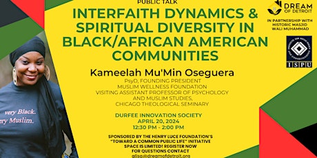 Dr. Kameelah Mu'Min Oseguera's Public Lecture:  Black Religion & Interfaith