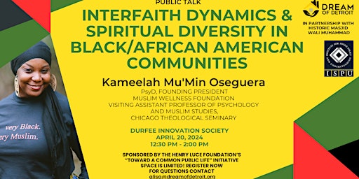 Image principale de Dr. Kameelah Mu'Min Oseguera's Public Lecture:  Black Religion & Interfaith