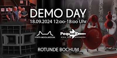 Hauptbild für Demo Day 2024 der Marken MM Acoustics & Pequod Acoustics