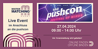 Primaire afbeelding van Live-Event der Mister Matching Community zur PushCon in Ahaus