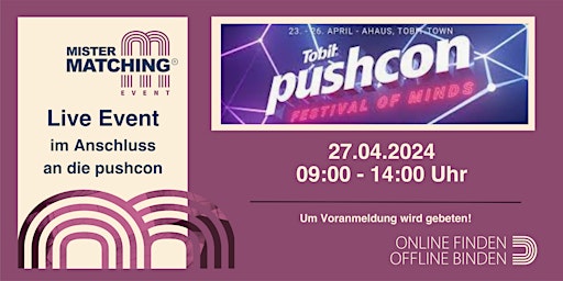 Immagine principale di Live-Event der Mister Matching Community zur PushCon in Ahaus 