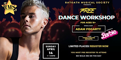 Imagen principal de Ratoath Musical Society  - FREE Dance Workshop with Adam Fogarty